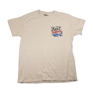 Fast & Furious Graphic T-Shirt Mens Medium Beige Good Street Racing Movie Tee